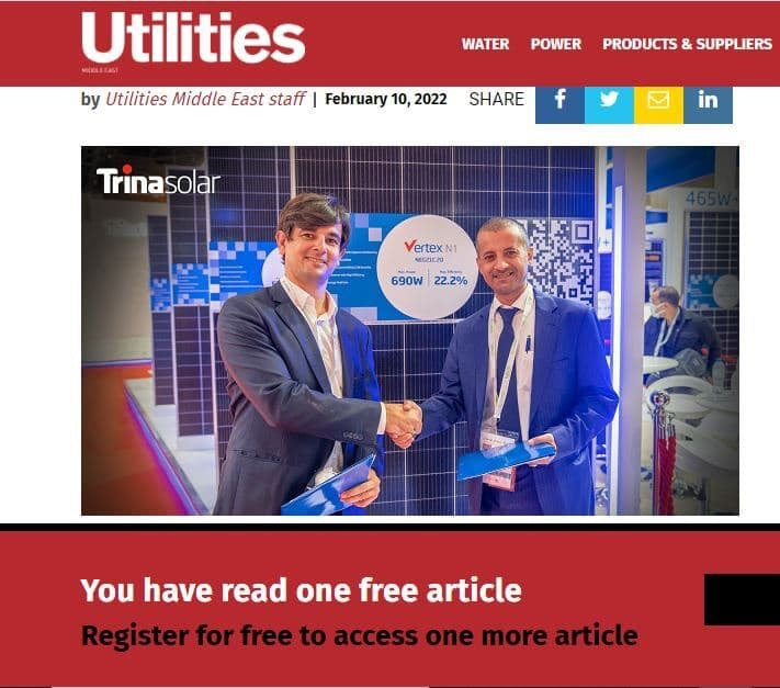 First in Middle East: Trina Solar & Al-Raebi Launch 690W+ N-Type Vertex Panels with 40MW Landmark Deal